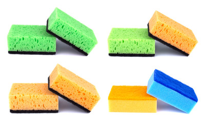 Kitchen sponges isolated on a white background