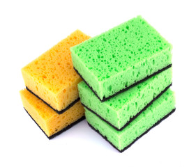 Kitchen sponges isolated on a white background