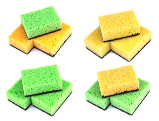 Kitchen sponges isolated on a white background