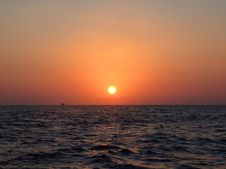 インド洋に沈む夕日