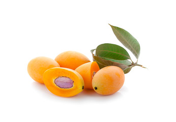 sweet Marian plum thai fruit isolated on white background