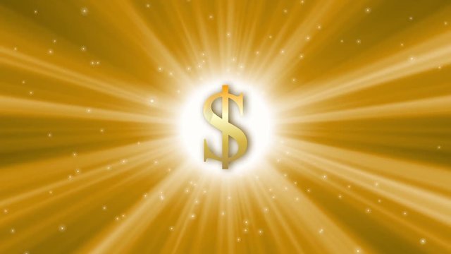 Turning golden dollar sign with diamonds - seamless loop