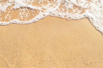 Fototapeta na wymiar Summer concept background, blank snad beach, sunny outdoor day lihg