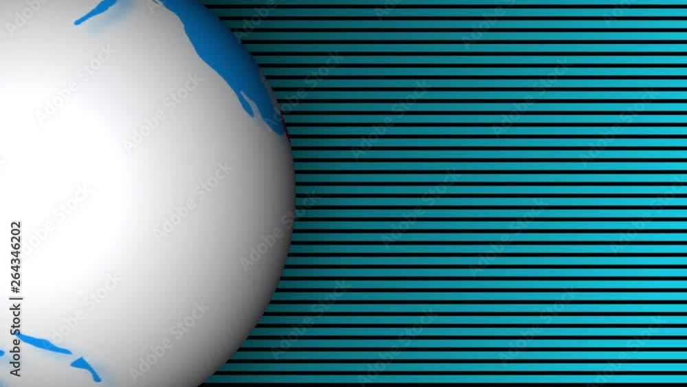Poster globe and stars on blue. computer generated seamless loop motion background