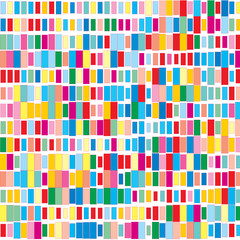 Mosaic of colorful rectangles on a white background