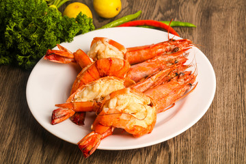 Grilled tiger prawn