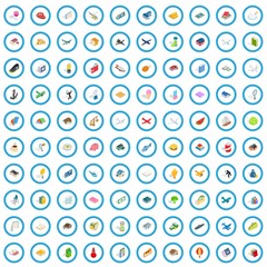 100 variety icons set in isometric 3d style for any design vector illustration
