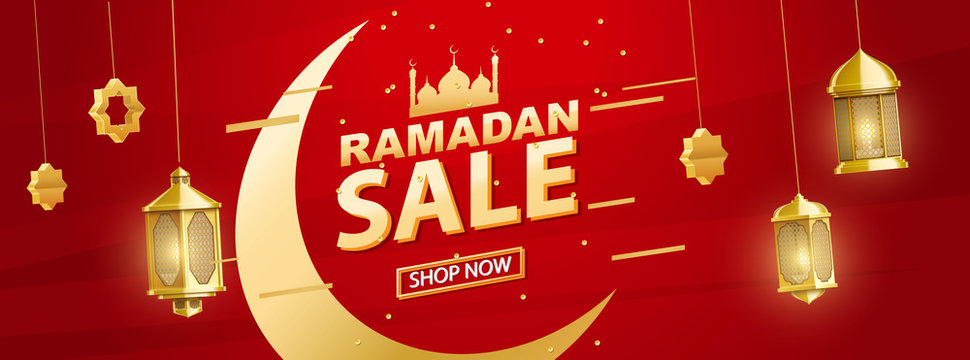 gold ramadan kareem background place for text sale banner