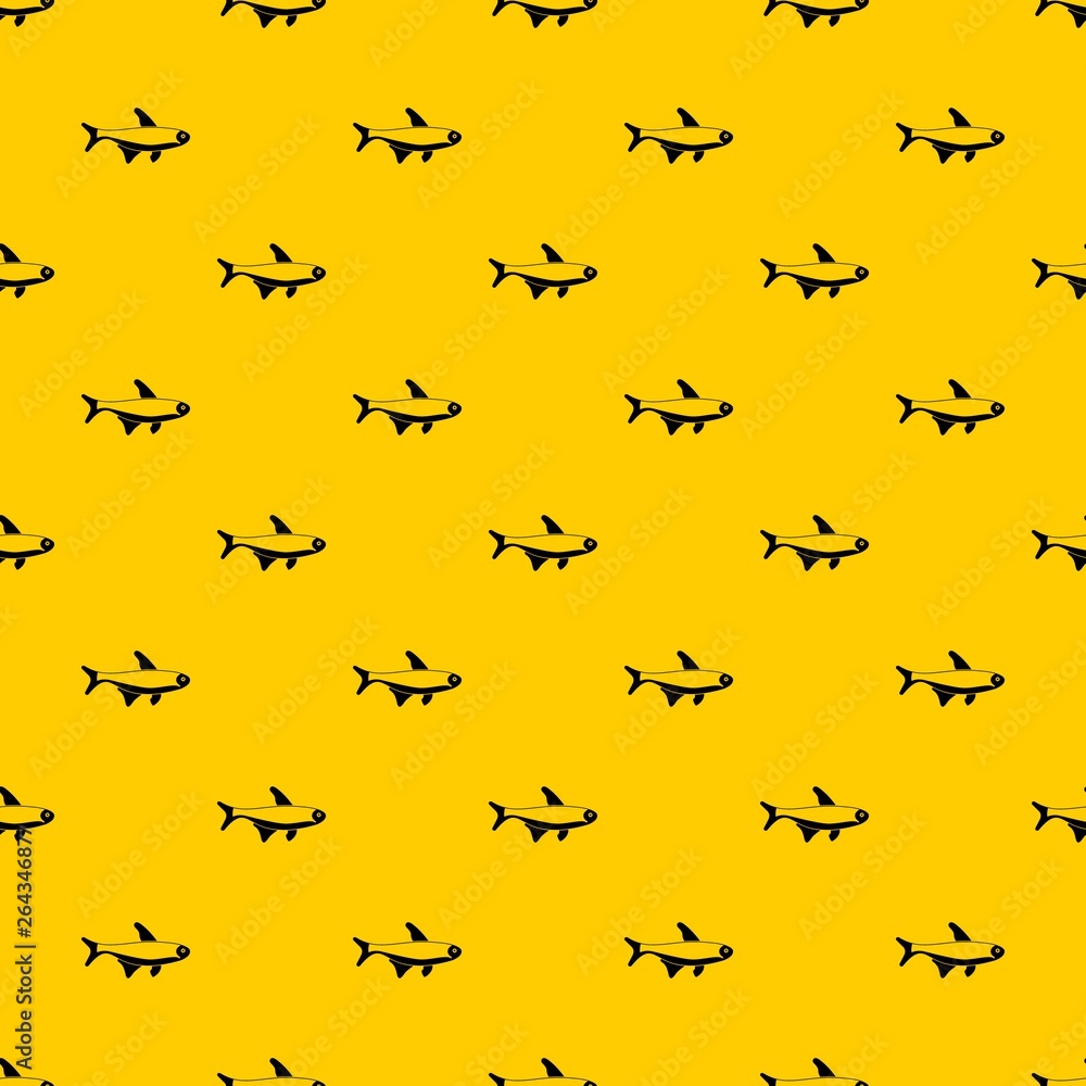 Poster Fish pattern seamless vector repeat geometric yellow for any design