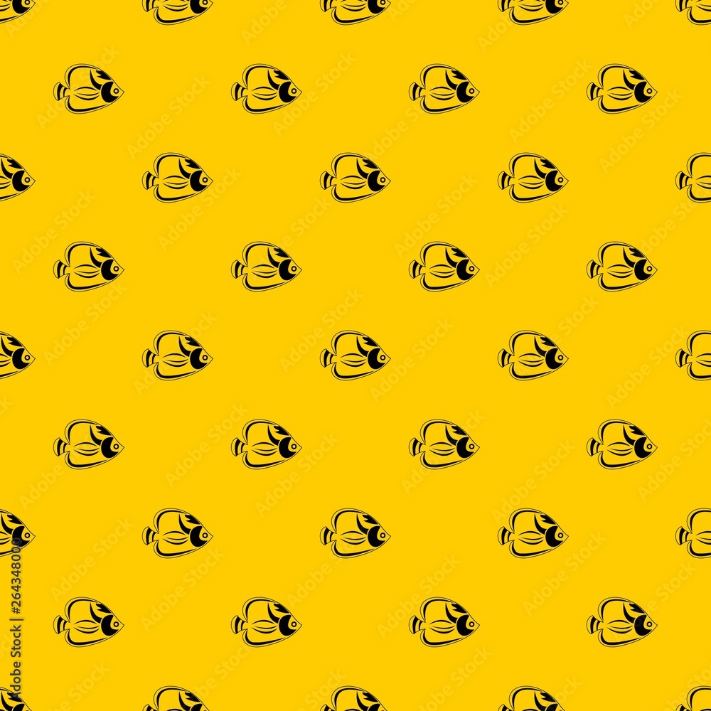 Poster fish pattern seamless vector repeat geometric yellow for any design