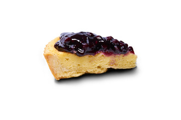 blueberry pie on white background
