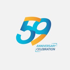 59 Year Anniversary Celebration Vector Template Design Illustration