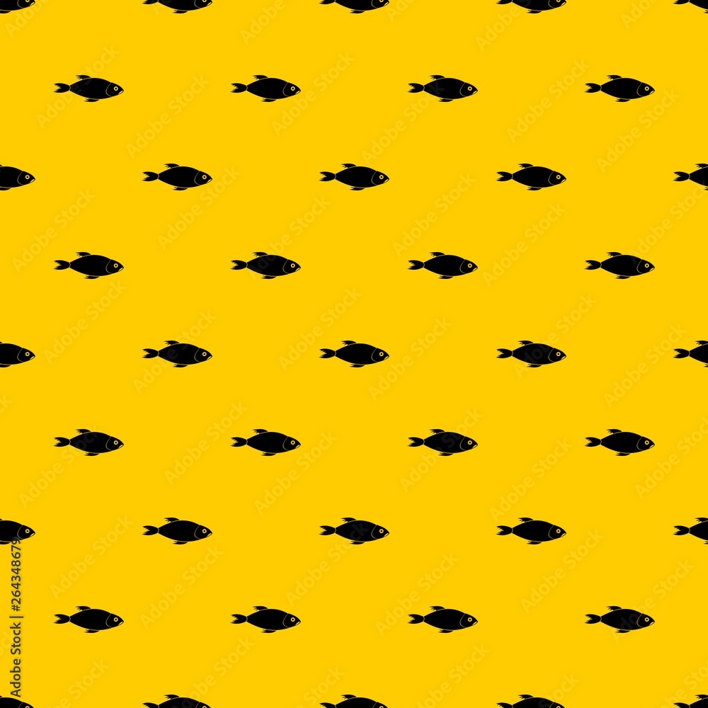 Poster fish pattern seamless vector repeat geometric yellow for any design