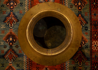Urn from Above on Rug