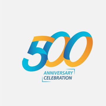 500 Year Anniversary Celebration Vector Template Design Illustration
