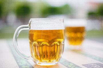 draft beer in mugs