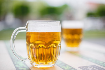 draft beer in mugs
