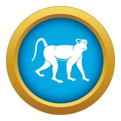 Monkey icon blue vector isolated on white background for any design
