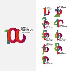 100 Year Anniversary Set Vector Template Design Illustration