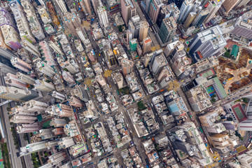 Top view of Hong Kong city