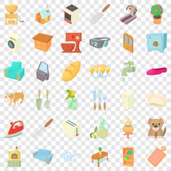 Cozy house icons set. Cartoon style of 36 cozy house vector icons for web for any design