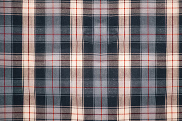 Check fabric pattern, texture of natural fabric background copy space