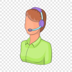 Woman operator icon. Isometric illustration of woman operator vector icon for web