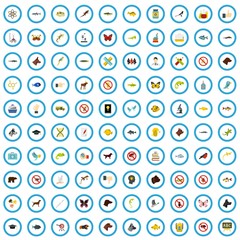 100 veterinary examination icons set in flat style for any design vector illustration