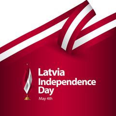 Latvia Independence Day Vector Template Design Illustration - obrazy, fototapety, plakaty