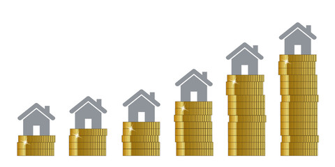 real estate prices rise in the height high property prices vector illustration EPS10