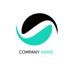 Vector circle logo with black and green colorIllustration of a circle symbol made modern.