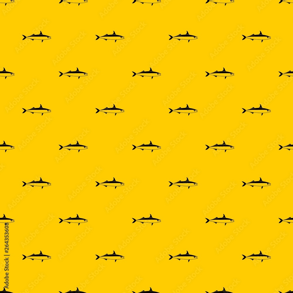Poster fish pattern seamless vector repeat geometric yellow for any design