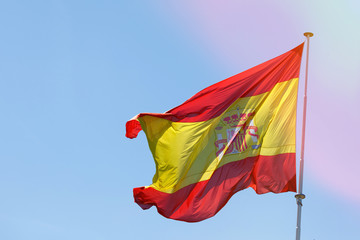 Spain flag waving in the wind