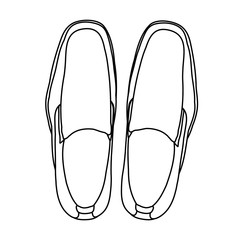  top view of men's shoes sketch