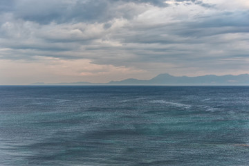 Dramatic Cloudy, Windy Morning on the Southern Mediterranean Sea in Italy