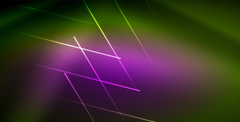 Neon glowing wave, magic energy and light motion background