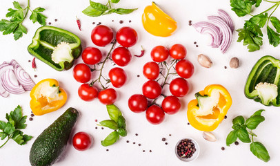 Selection of Fresh Organic Vegetables. Healthy food or diet concept