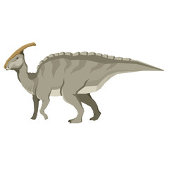 Dinosaurs collection Hadrosaurus Vector illustration Isolated object