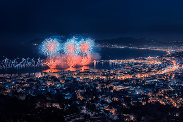 Firework in Cannes, 14th july french national day