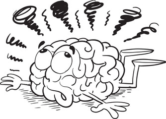 Exhausted brain lying