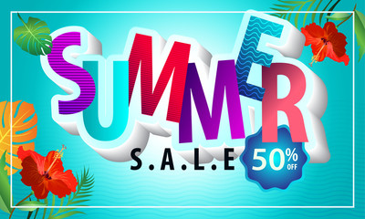 Summer sale banner background