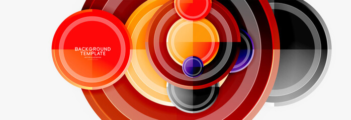 Fototapeta premium Circle geometric abstract background template for web banner, business presentation, branding, wallpaper