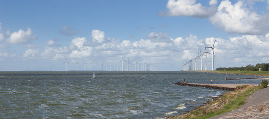 Fototapeta Urk Netherlands IJsselmeer windmills  obraz