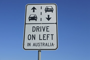 Drive on the left road sign