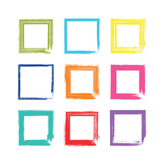 vector brush strokes Square of paint on white background
