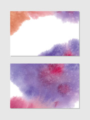 Vector. Set of cards with watercolor blots. Set of cards with hand drawn blots on white background for your design