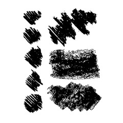 vector black brush strokes on white background, drawn by hand