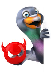 Fun pigeon - 3D Illustration