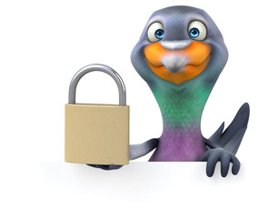 Fun pigeon - 3D Illustration