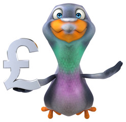 Fun pigeon - 3D Illustration